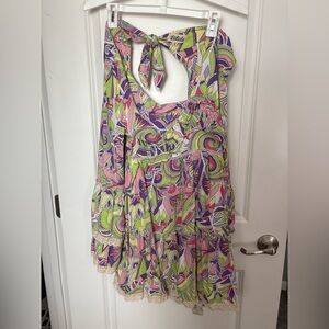 Pink and Green Retro Style Dress